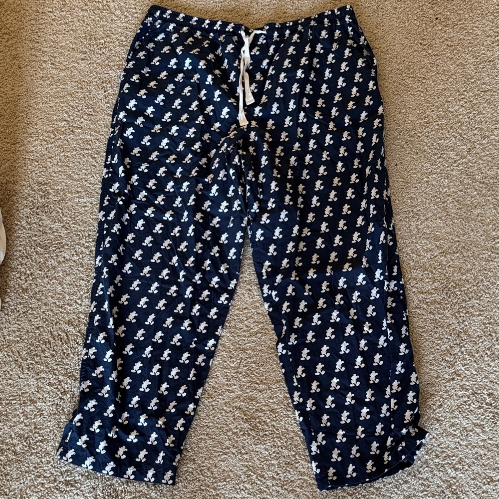Disney Navy and White Mickey Mouse Pajama Pants